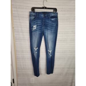 KANCAN SKINNY FIT DISTRESSED JEANS, SZ 30
